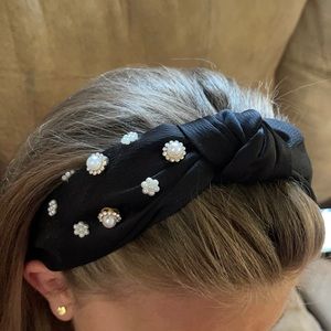Black and pearl rhinestone headband